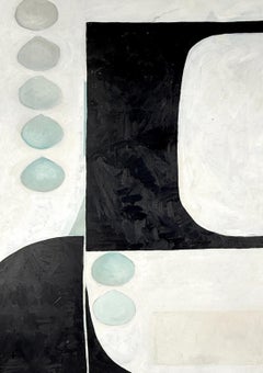 Geometric Abstract Original Oil on Canvas 1980s