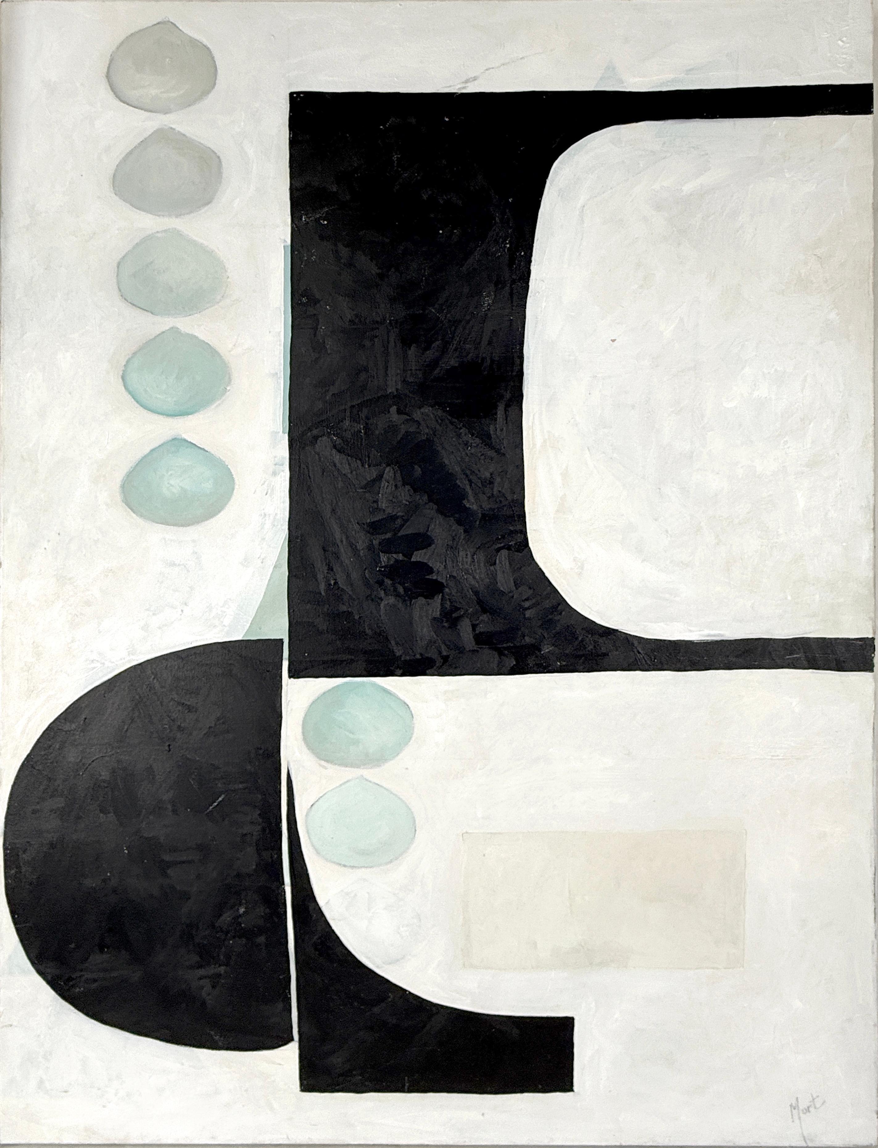 Geometric Abstract Original Oil on Canvas 1980s
