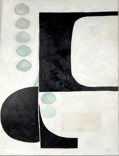 Geometric Abstract Original Oil on Canvas 1980s