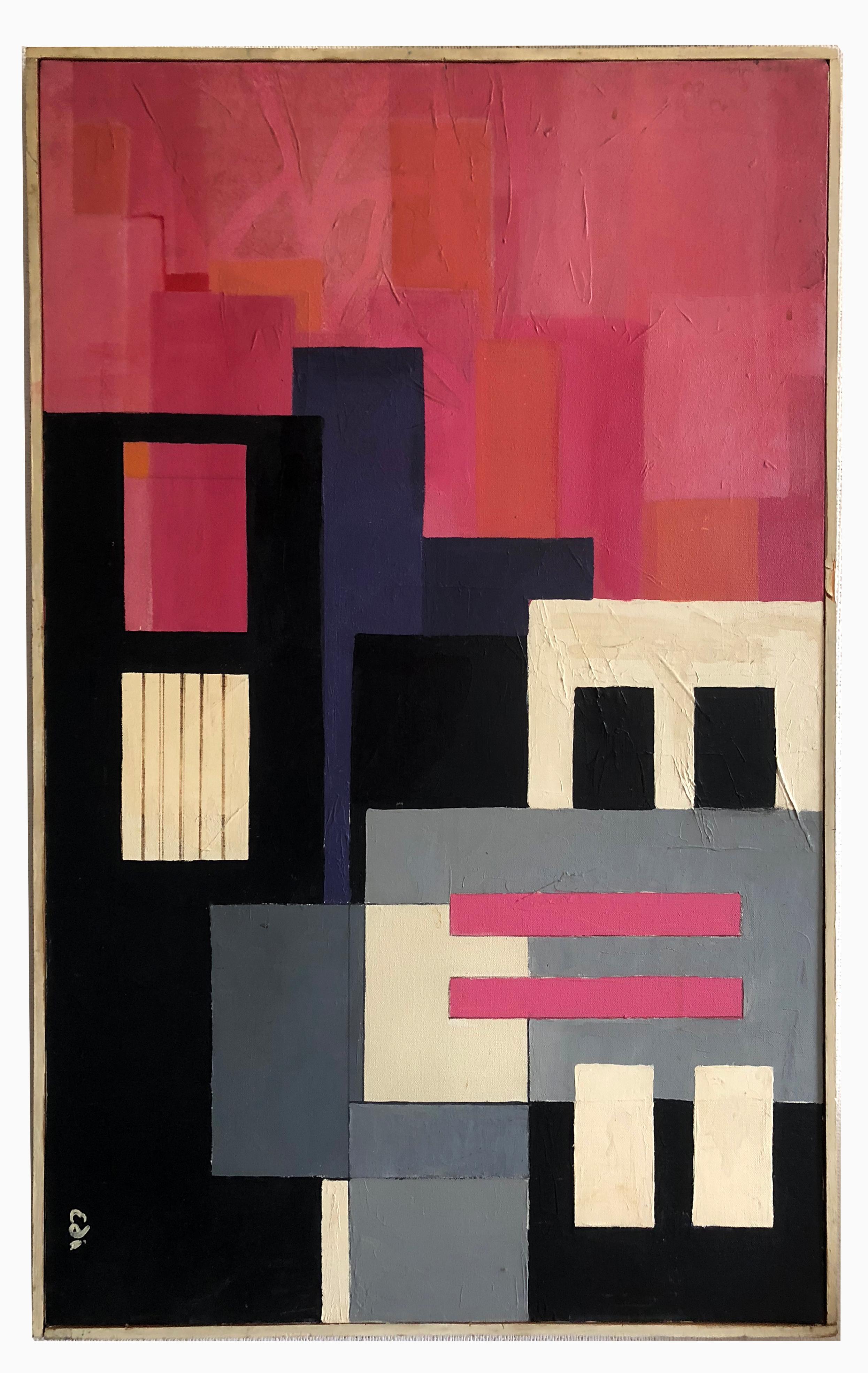 Unknown Abstract Painting - Geometric Abstract Squares
