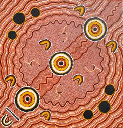Vintage Geometric Abstraction by Mystery 20th Century Aboriginal Artist