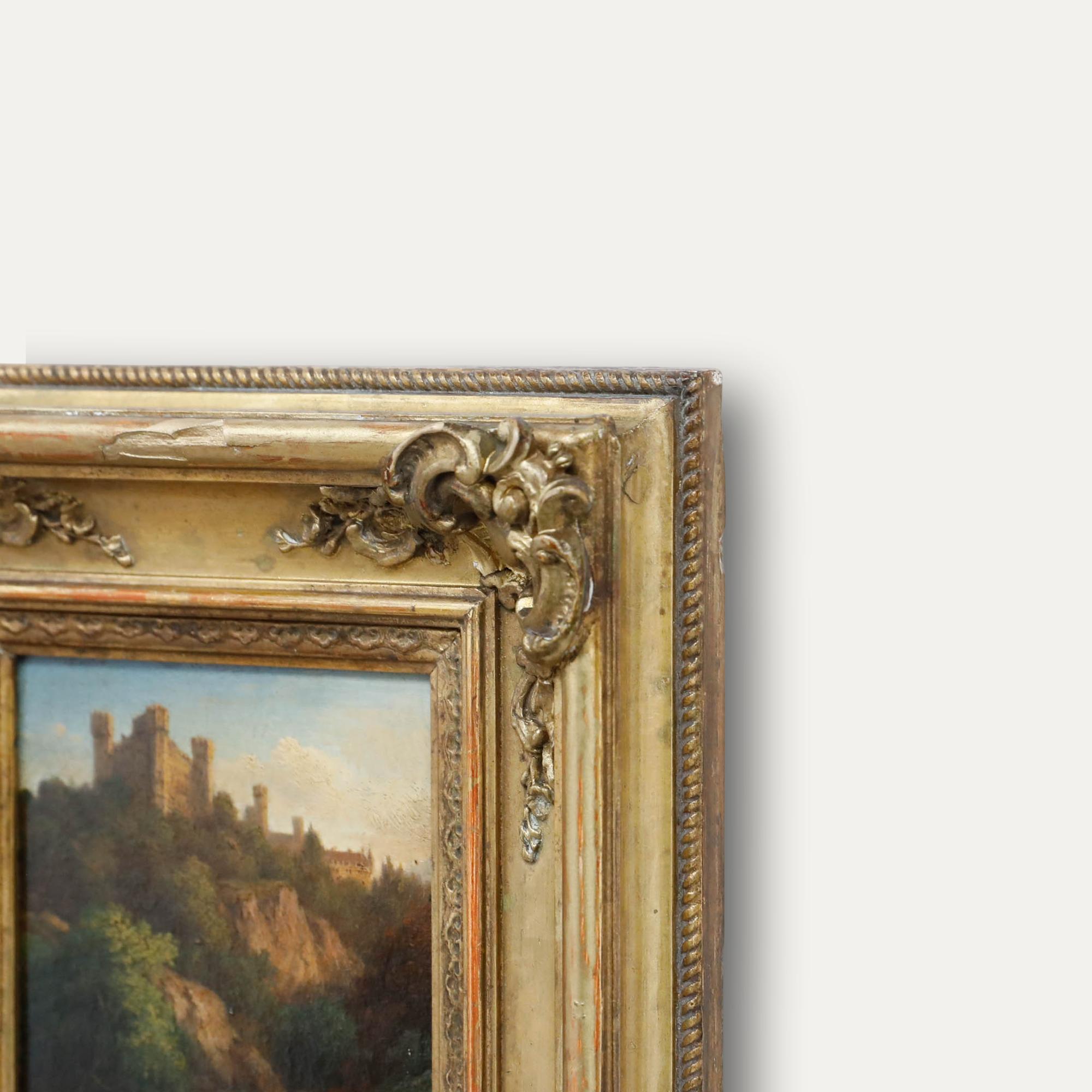 Georg Kobel (1807-1894) - 19th Century Oil, View of Hohenschwangau Castle For Sale 1
