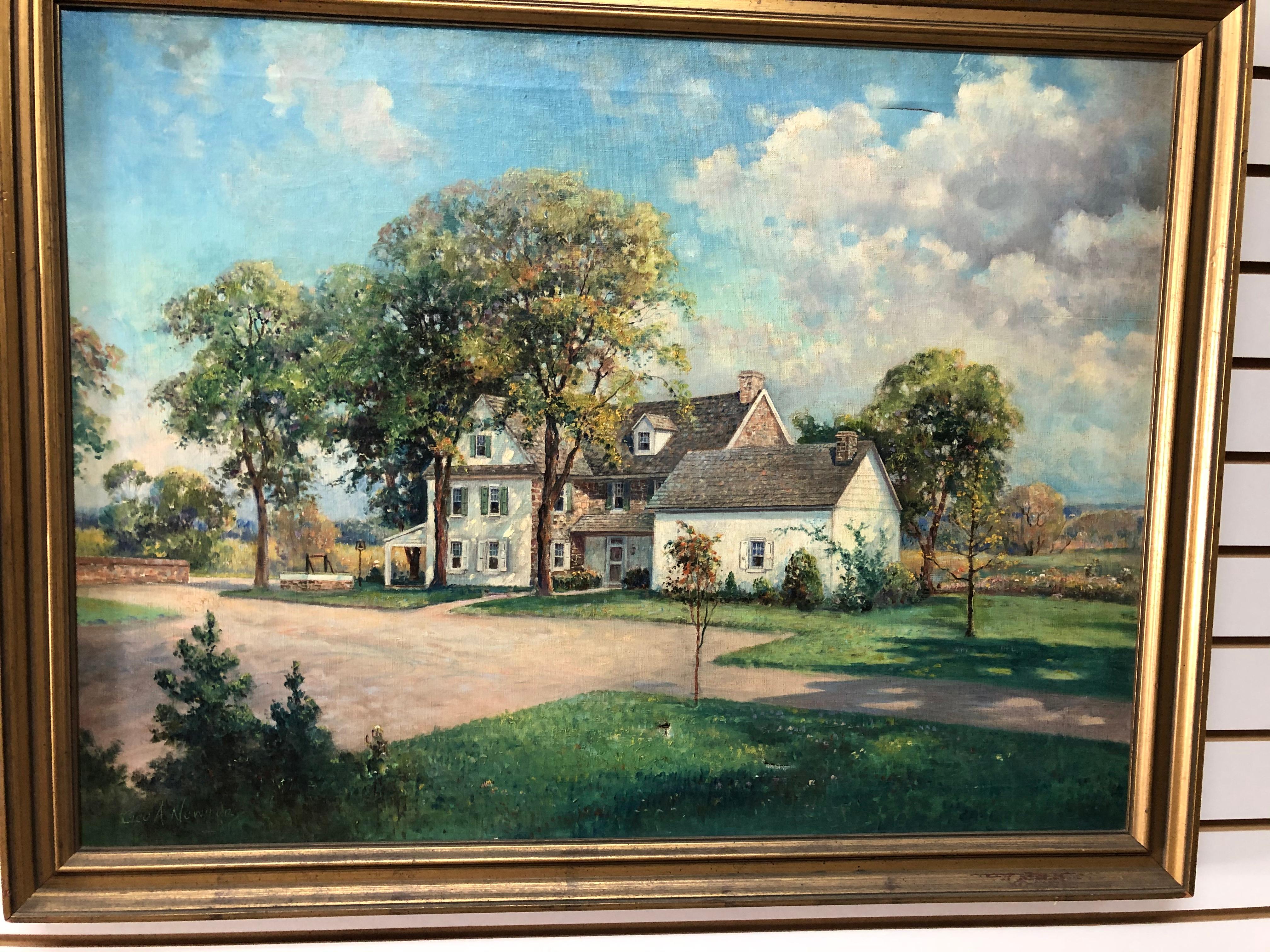 Unknown Landscape Painting - George A Newman Pennsylvania Impressionist