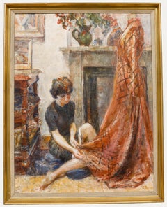 George Butler (1904-1999) - Gerahmtes Öl von 1964, Die Näherin