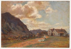 George Crossland Robinson (1858-1930) - Oil, Little Farm in the Mountains