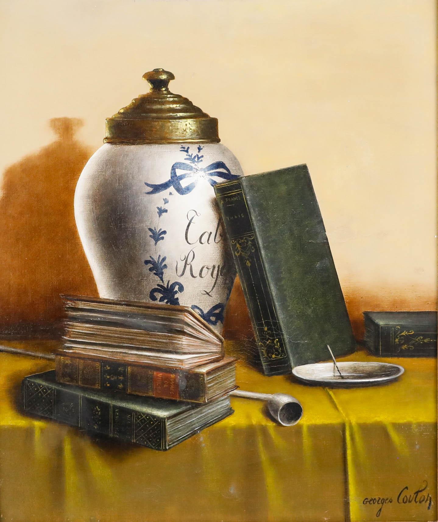 George David Coulon (1823-1904) - Mid 20th Century Oil, The Tobacco Pot - Painting by Unknown