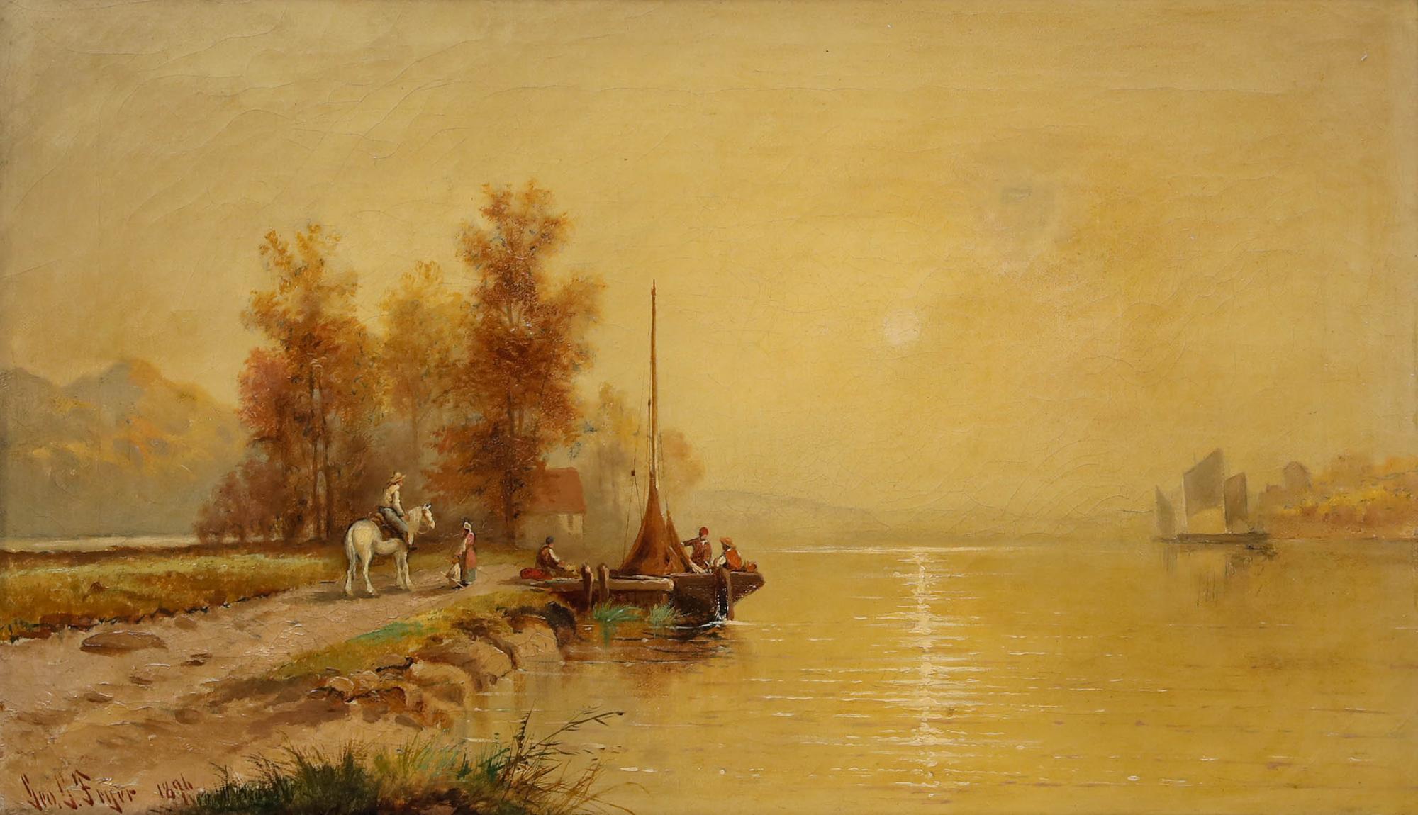 George G. Fryer - Gerahmtes Öl aus dem späten 19. Jahrhundert, A Glorious Morning – Painting von Unknown