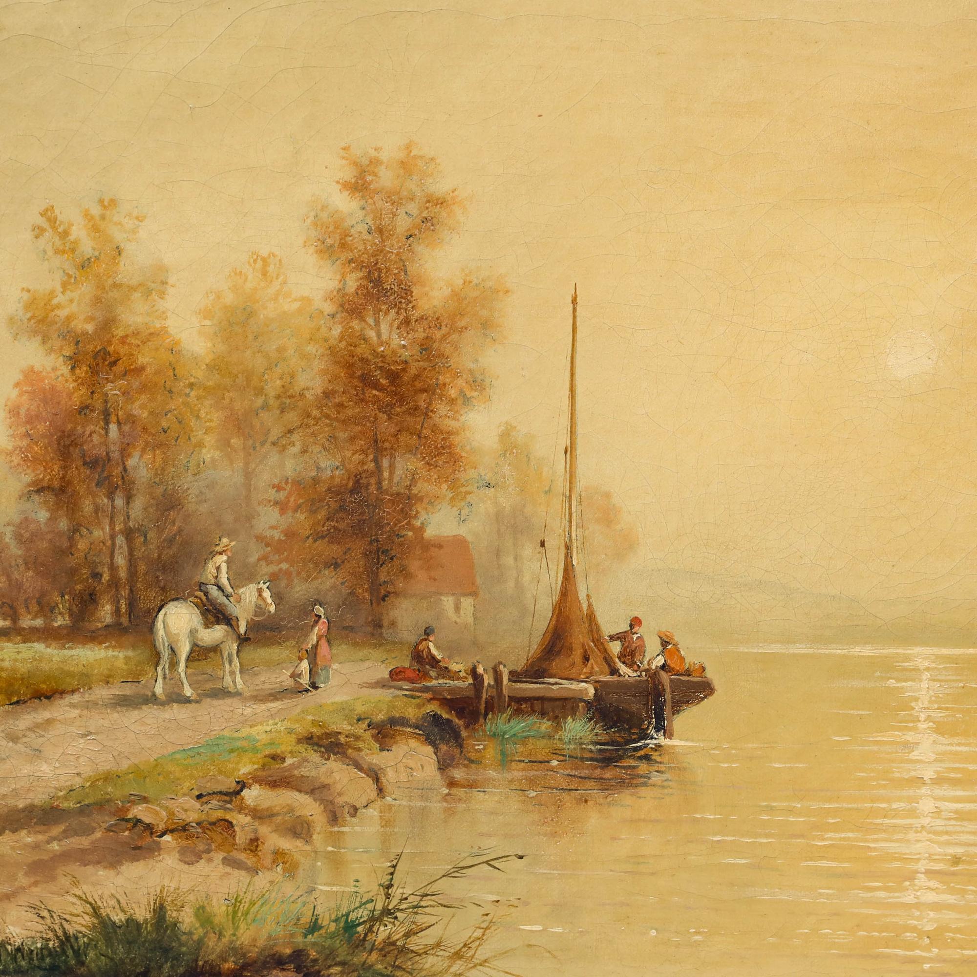George G. Fryer - Gerahmtes Öl aus dem späten 19. Jahrhundert, A Glorious Morning (Braun), Landscape Painting, von Unknown