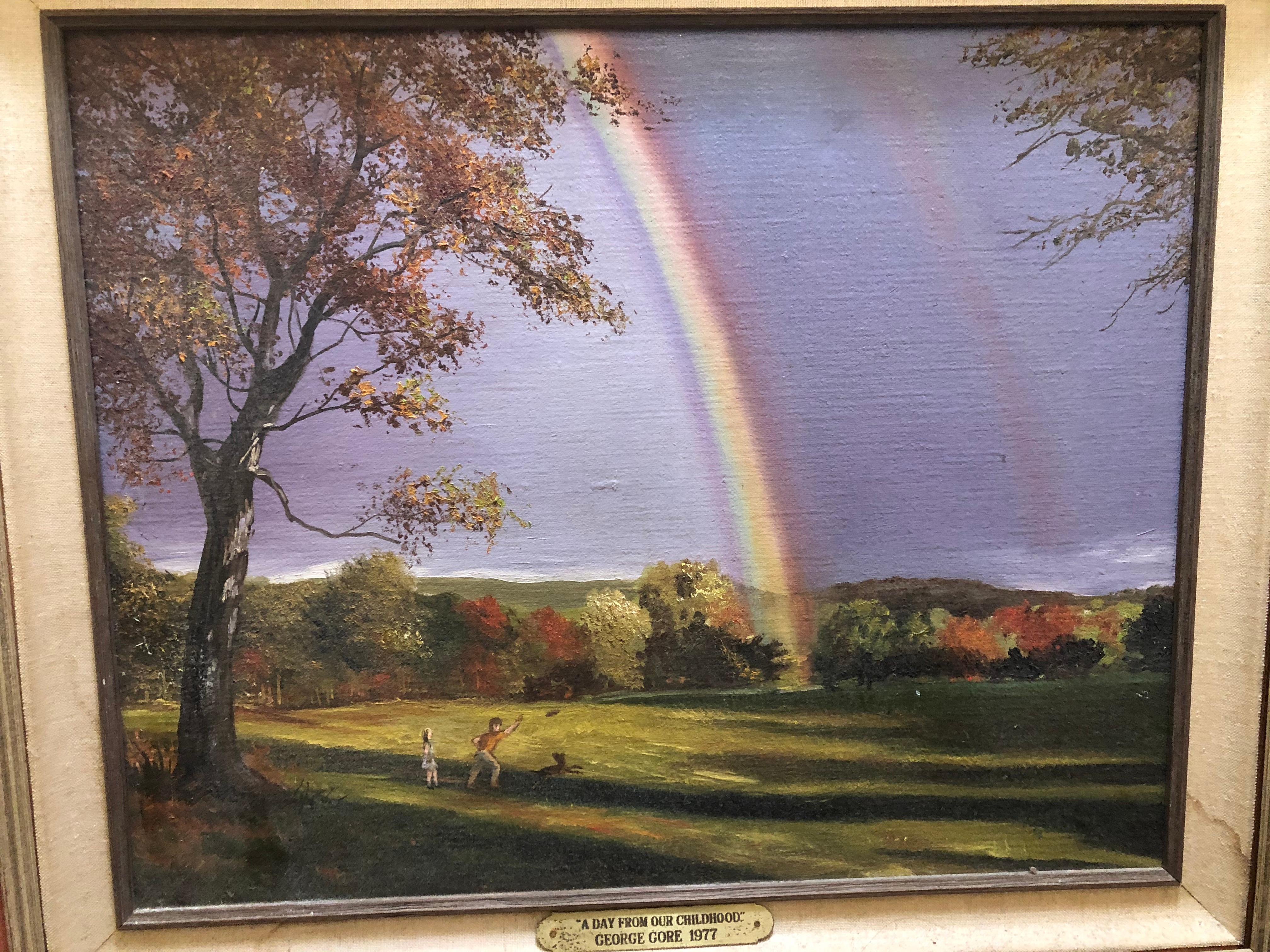 Landscape Painting di Unknown - George Gore "Un giorno della nostra infanzia" 1977