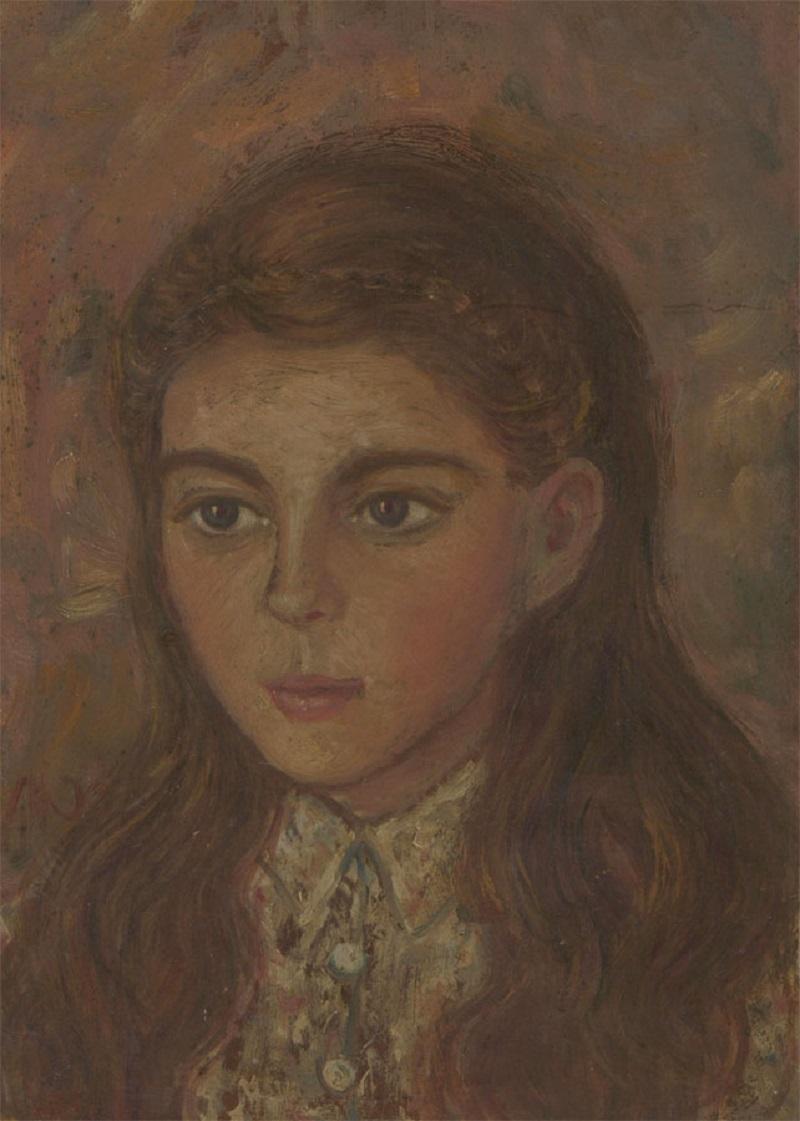 George Henry Mott (1916-1993) - Mid 20th Century Oil, Portrait of a Young Girl - Painting by Unknown
