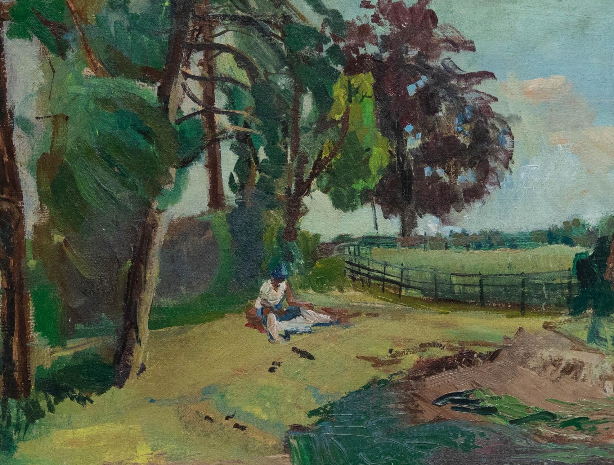 George Hodgkinson (1914-1997) - Óleo enmarcado, Cheetham Park, Stalybridge - Painting de Unknown