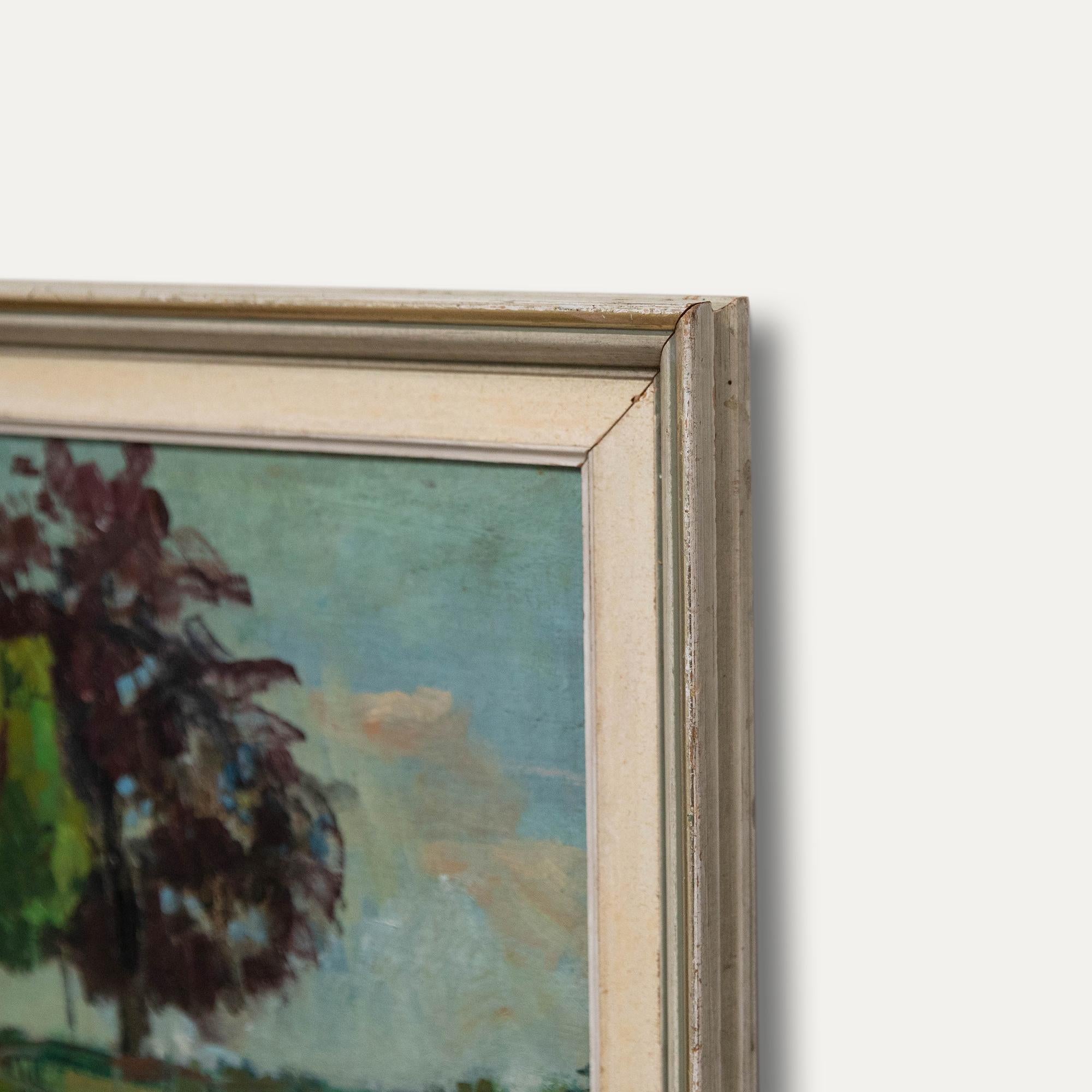 George Hodgkinson (1914-1997) - Óleo enmarcado, Cheetham Park, Stalybridge 1