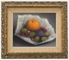 George Leslie Reekie (1911-1969) - Framed Oil, Still Life of Fruit in Paper