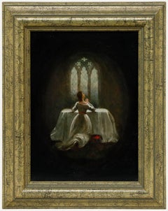 George Morris - Framed 1942 Oil, Young Woman in Prayer