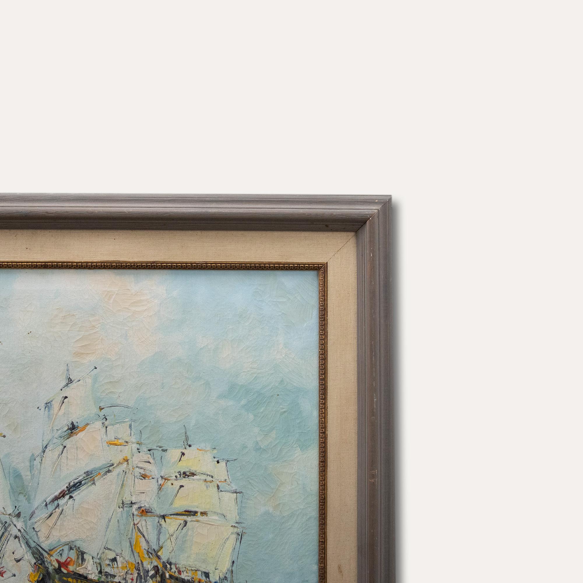 George Richard Deakins (1911-1982) - Gerahmtes Ölgemälde des 20. Jahrhunderts, Eine königliche Fleet (Grau), Figurative Painting, von Unknown