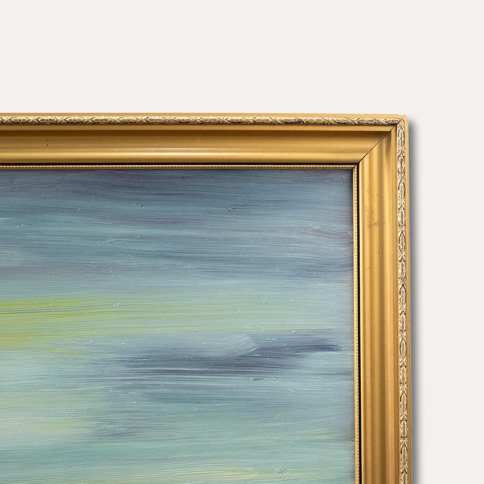 George Richard Deakins (1911-1982) - Huile encadrée du 20e siècle, grand navire en mer - Gris Figurative Painting par Unknown