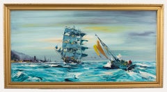 Vintage George Richard Deakins (1911-1982) - Framed 20th Century Oil, Tall Ship at Sea