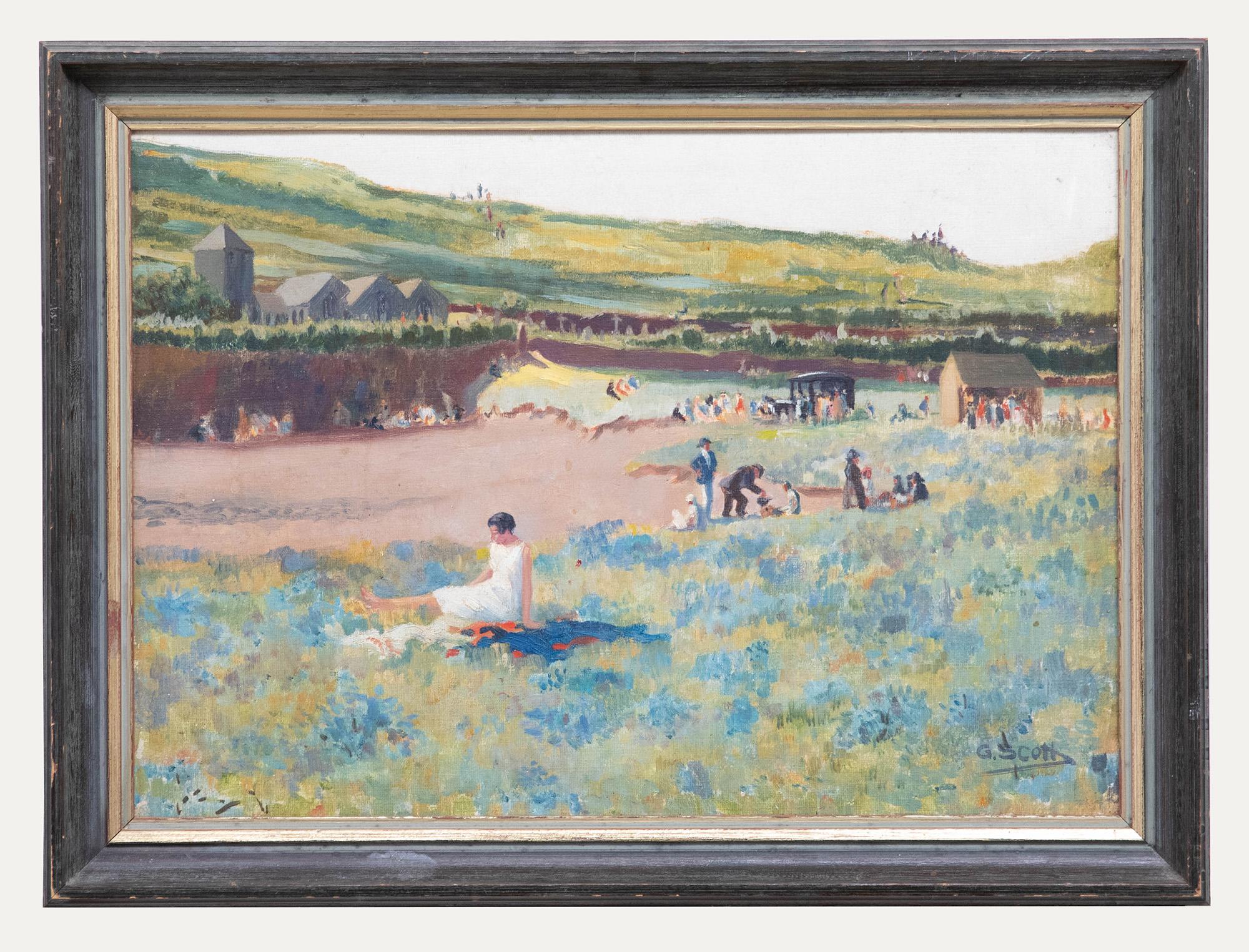 Unknown Landscape Painting - George Scott - Framed 20th Century Oil, Midday Sun