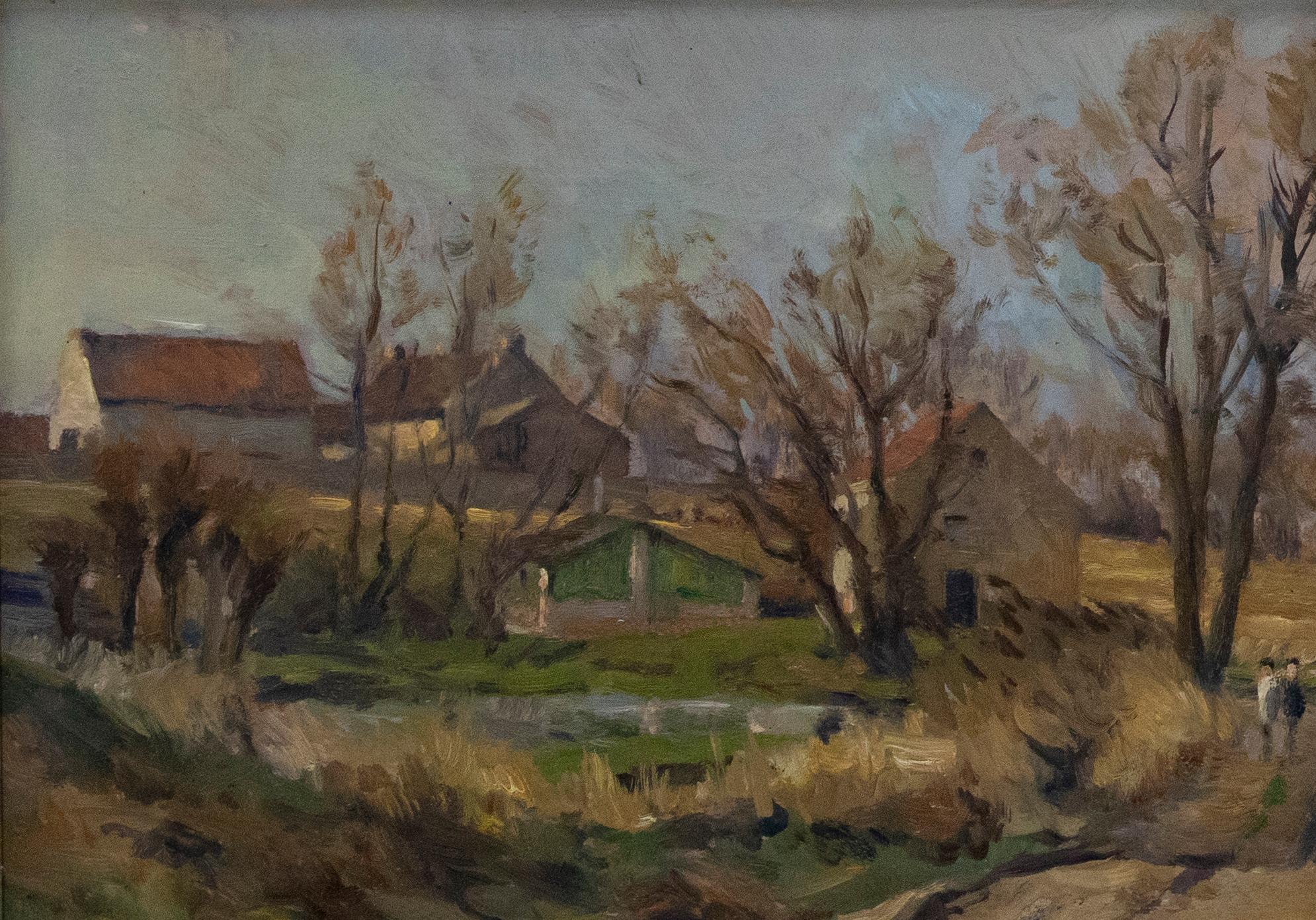 George Van Bol (1904-1984) - Mid 20th Century Oil, The Farm in Autumn - Painting by Unknown