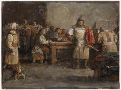 George Weissbort (1928-2013)- 20th Century Oil, Soldier in a Tavern