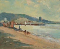 George William Collins (1863-1949) - Oil, Rocquaine Bay, Guernsey
