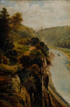 George Willis Pryce (1866-1949) -  Oil, View of Clifton Suspension Bridge