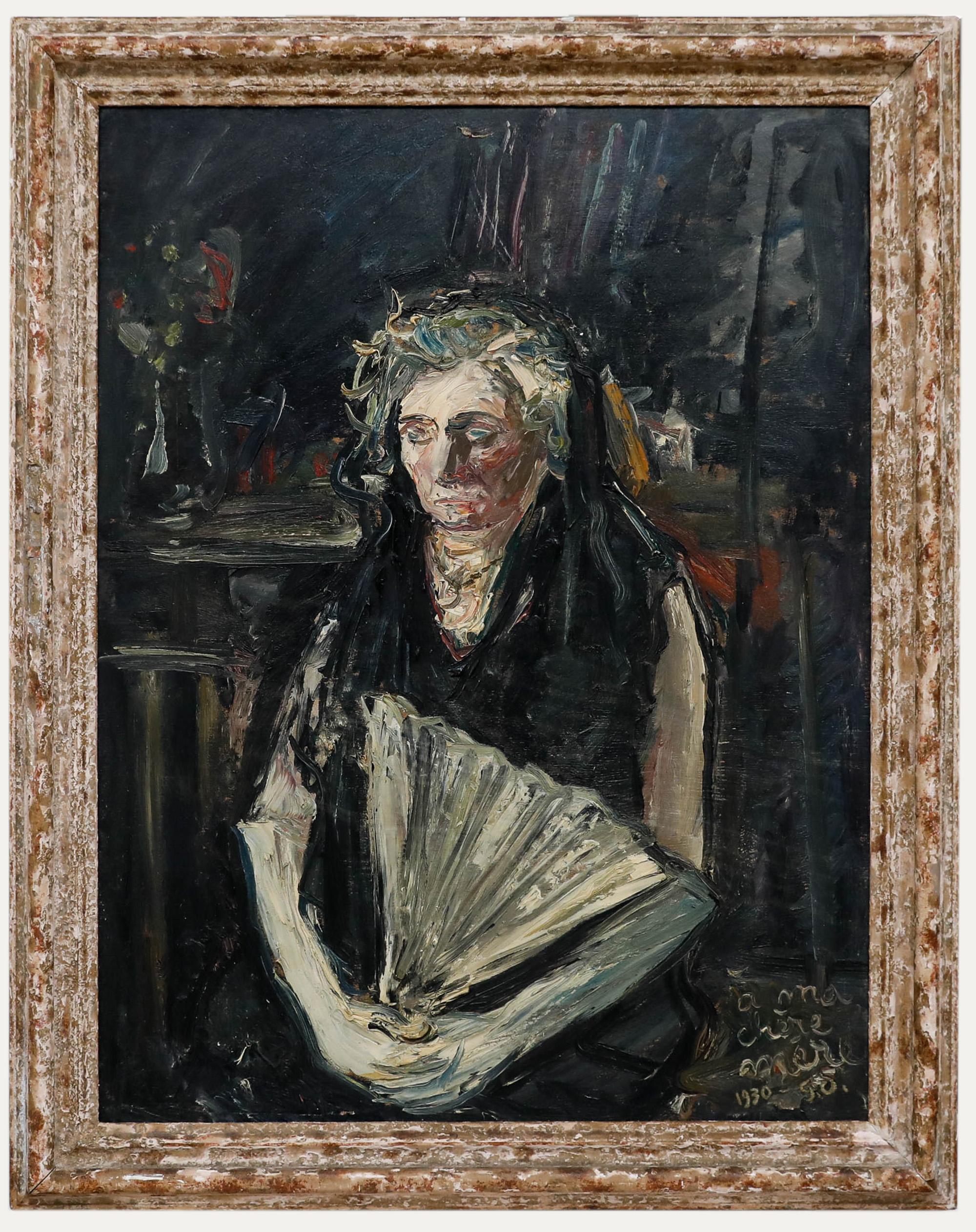 Unknown Portrait Painting - Georges Eugene Delhomme (1904-1989) - 1930 Oil, To My Dear Mother