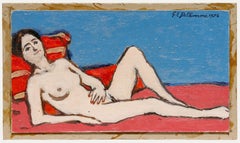Georges Eugene Delhomme (1904-1989) - 1976 Oil, Reclining Nude