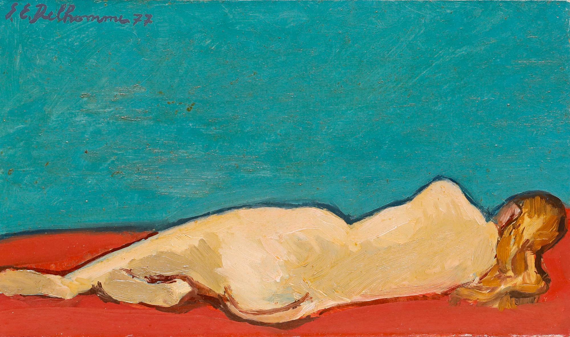 Georges Eugene Delhomme (1904-1989) - 1977 Oil, A Quiet Moment - Painting by Unknown