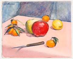 Georges Eugène Delhomme (1904-1989) - 1979 Huile, La table de fruits