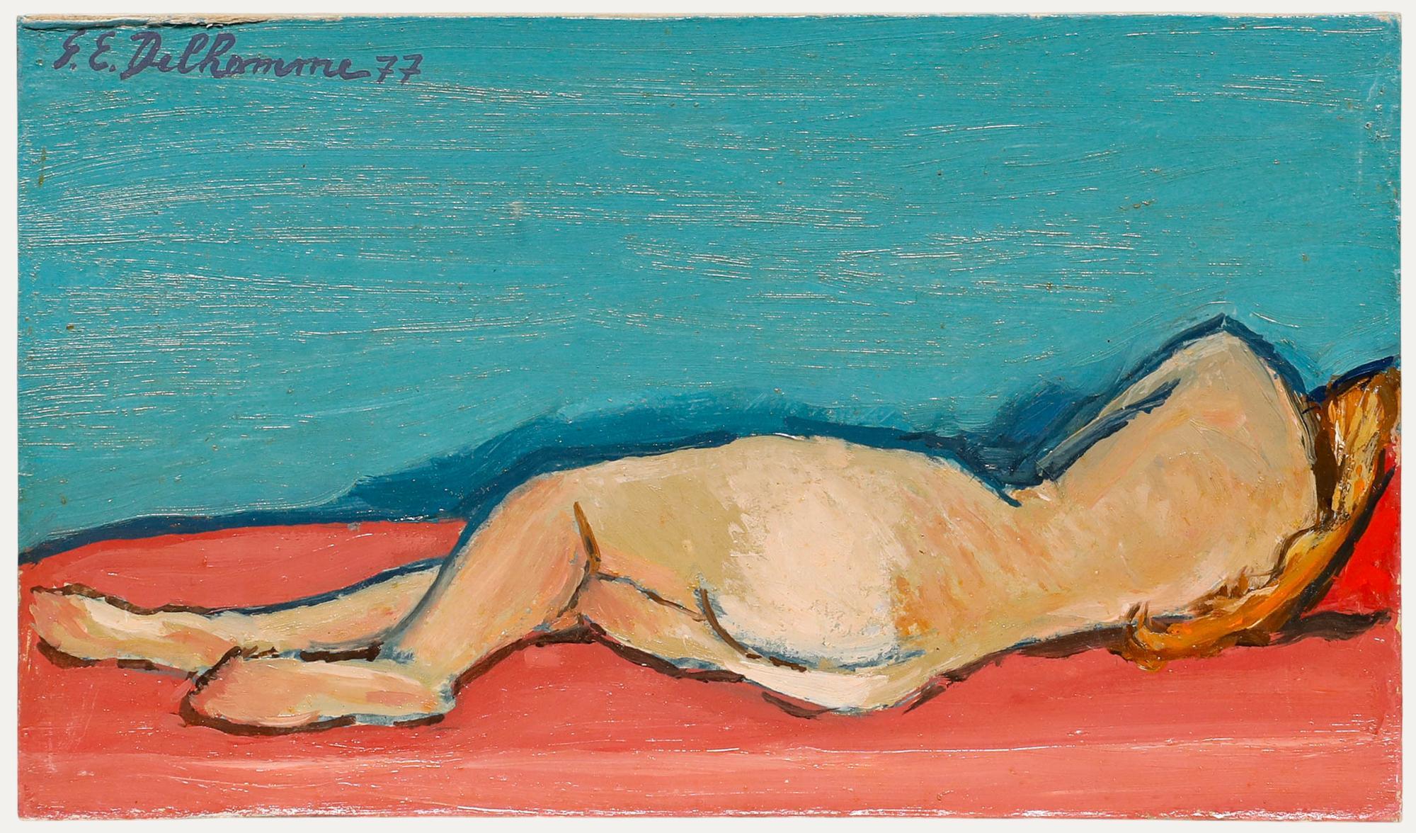 Unknown Nude Painting - Georges Eugene Delhomme (1904-1989) - 20th Century Oil, A Quiet Moment II