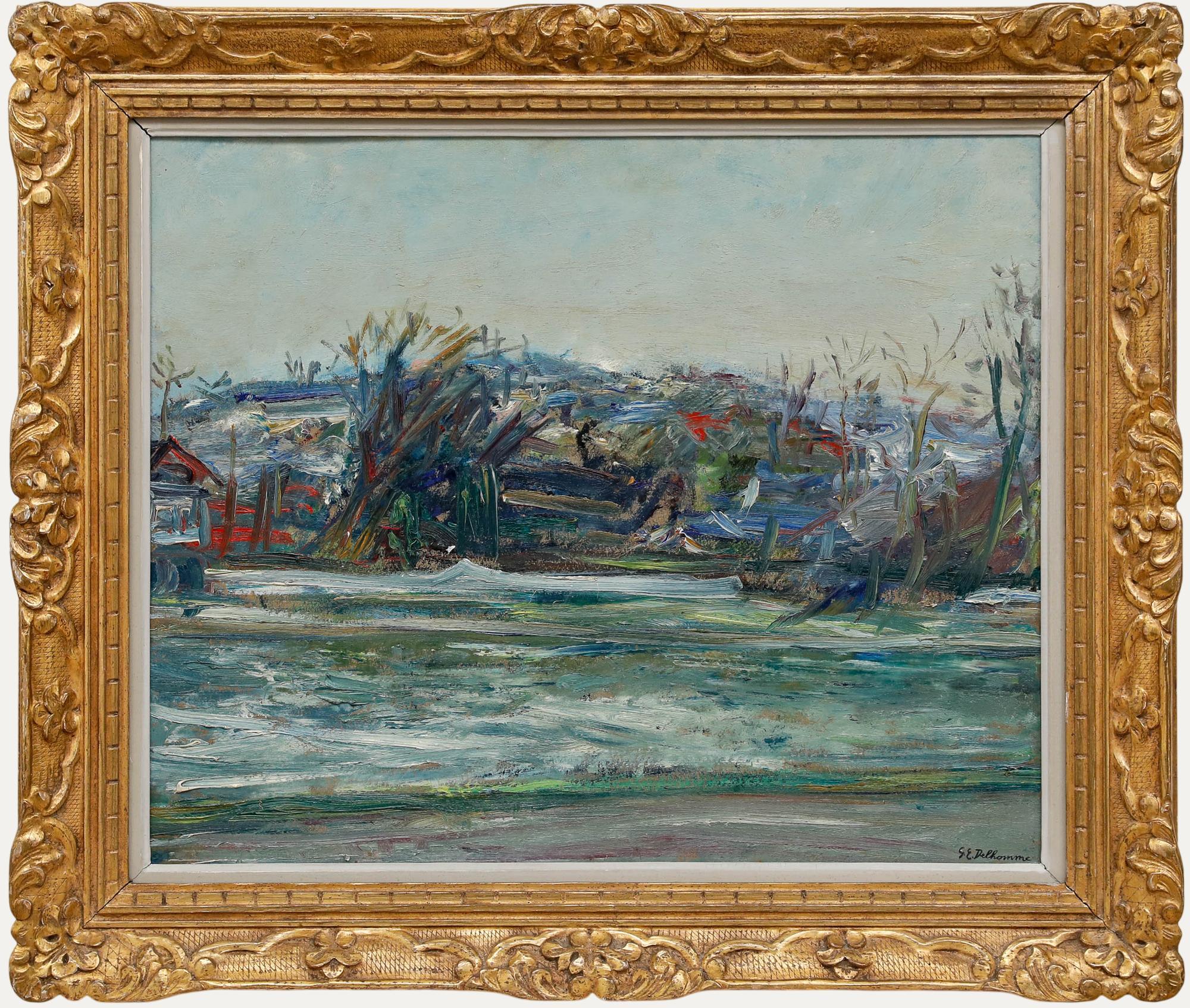Georges Eugene Delhomme (1904-1989) - 20. Jahrhundert Öl, Joinville-le-Pont