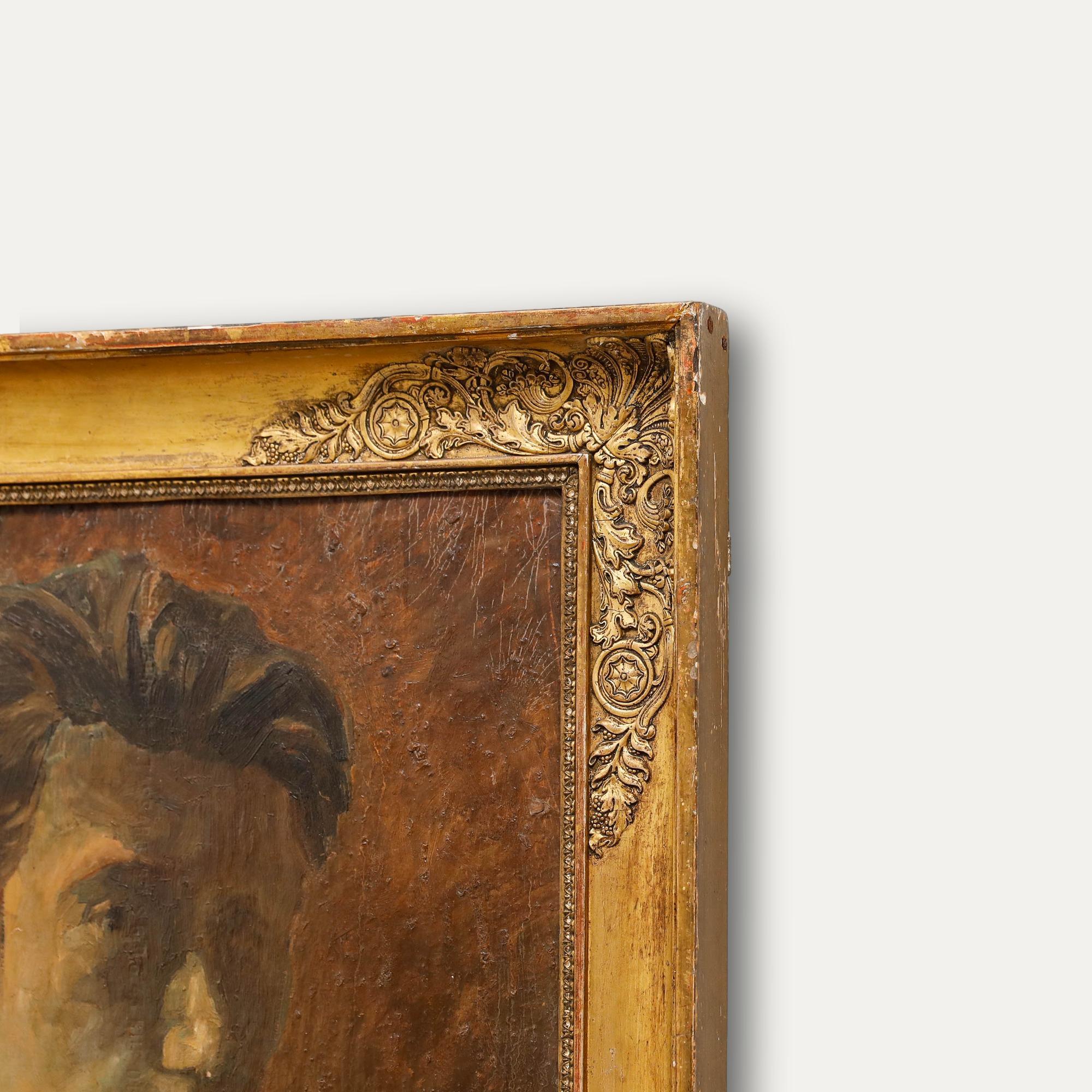 Georges Eugene Delhomme (1904-1989) - 20e siècle Huile, Self-Portrait en vente 1