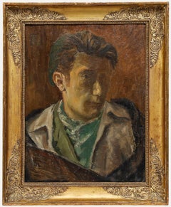 Georges Eugene Delhomme (1904-1989) - 20e siècle Huile, Self-Portrait