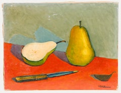 Georges Eugene Delhomme (1904-1989) - Olio del XX secolo, Pera a fette