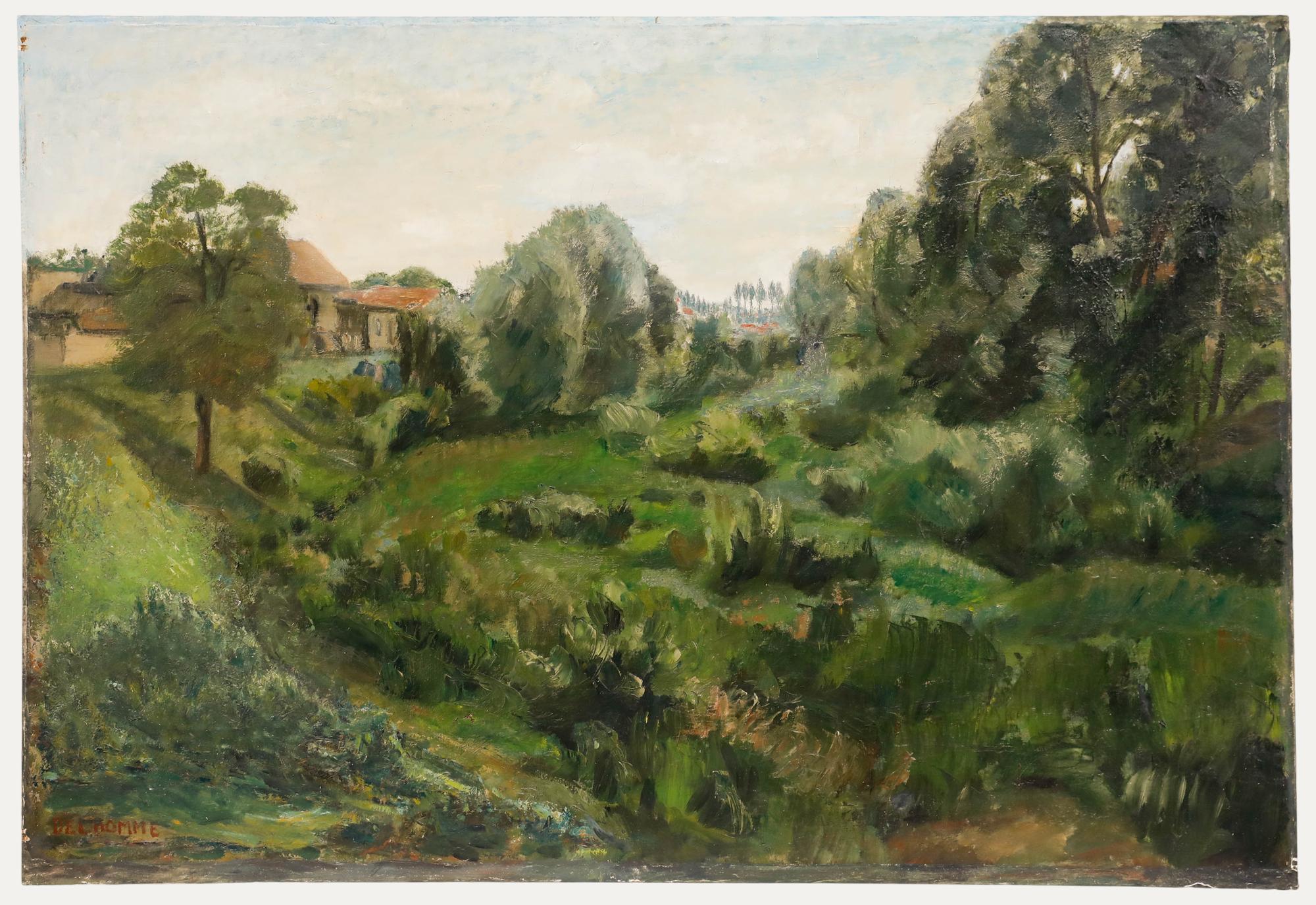Georges Eugene Delhomme (1904-1989) - 20. Jahrhundert Öl, Kleiner Arm der Marne