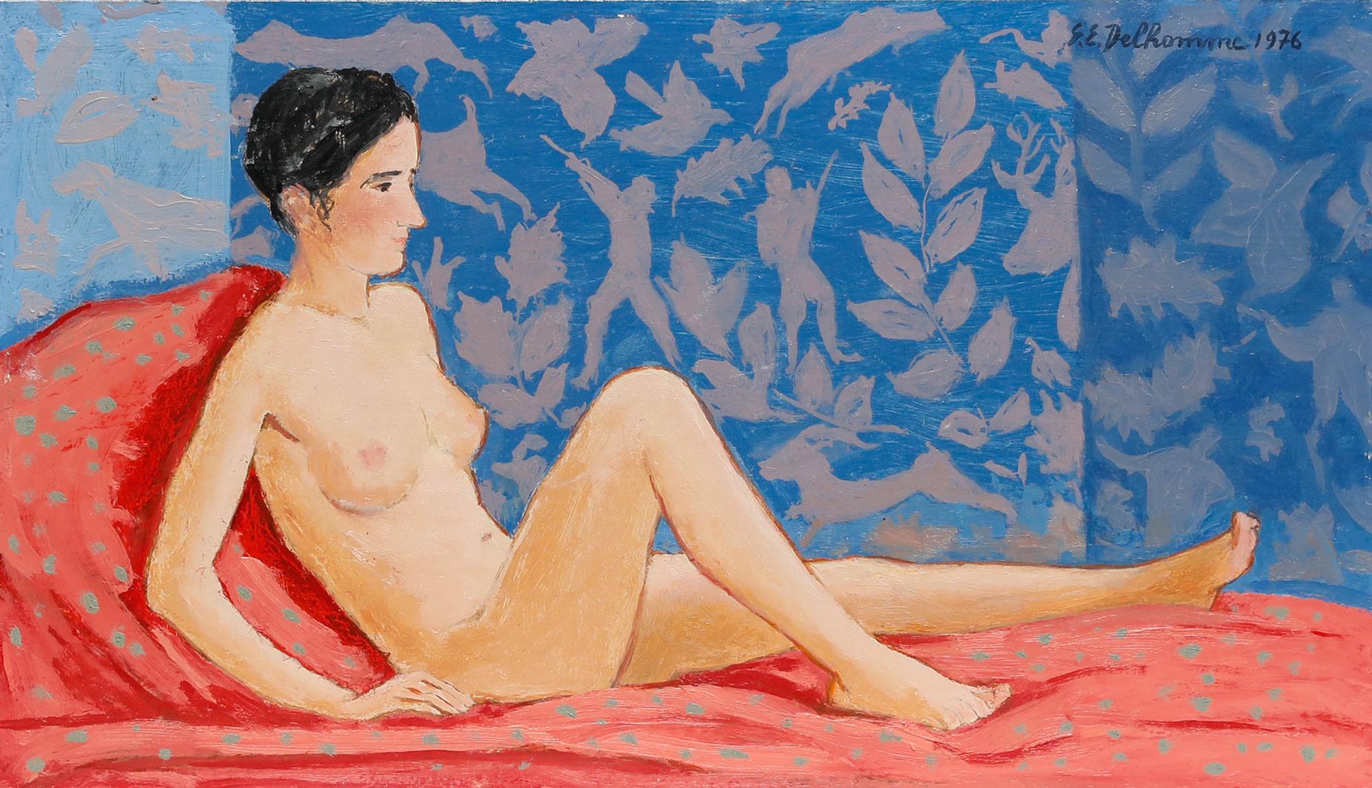 Georges Eugene Delhomme (1904-1989) - 20th Century Oil, The Parisian - Painting by Unknown