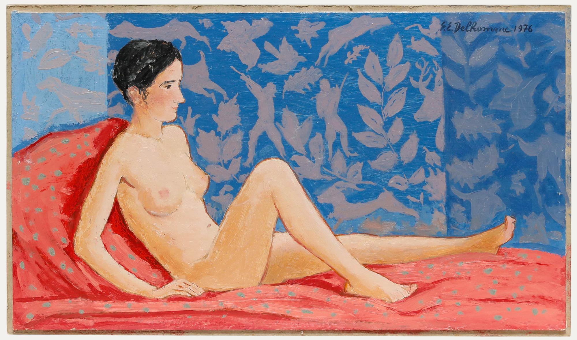 Unknown Nude Painting - Georges Eugene Delhomme (1904-1989) - 20th Century Oil, The Parisian