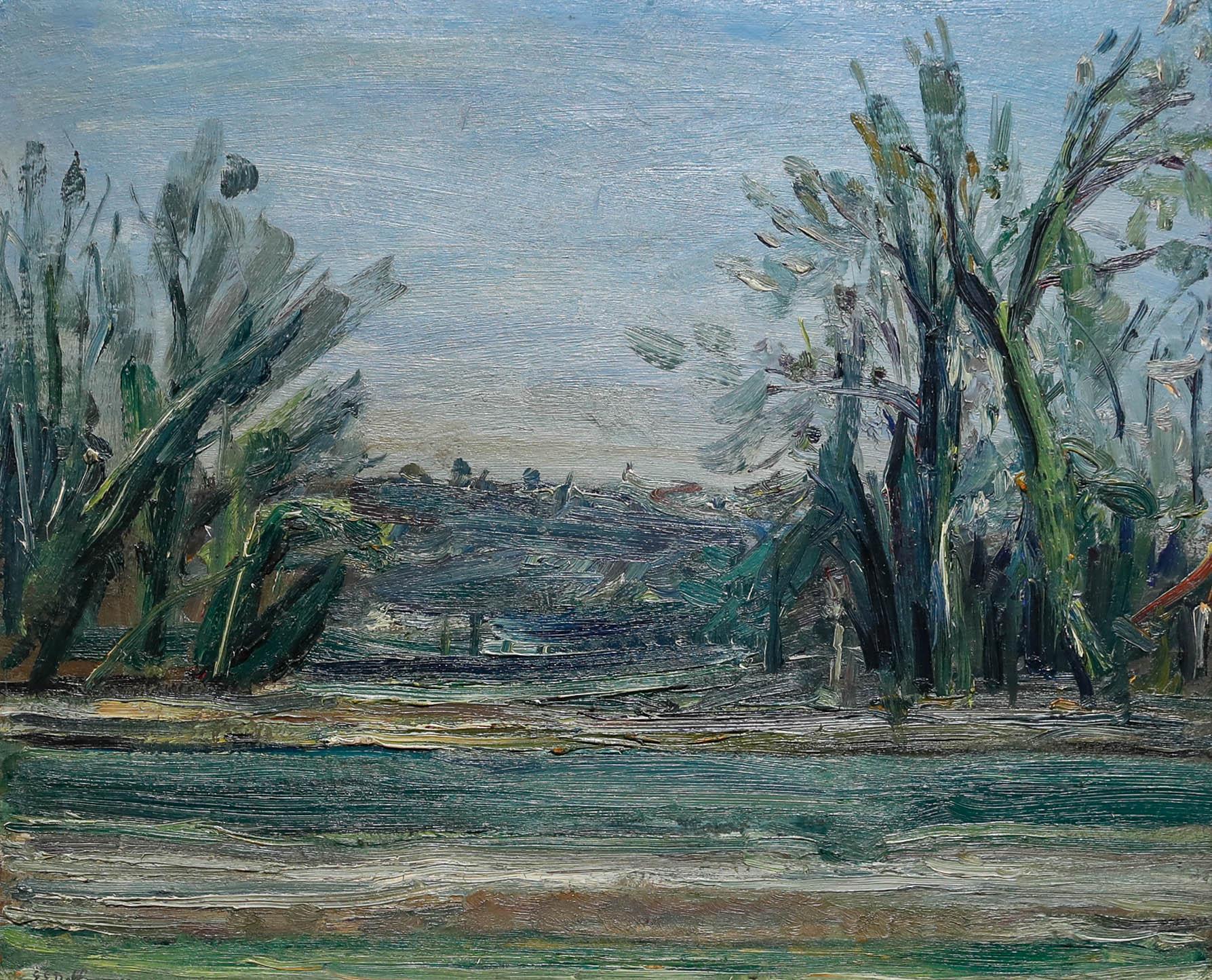 Georges Eugene Delhomme (1904-1989) - Milieu du XXe siècle Huile, Nogent-sur-Marne - Painting de Unknown