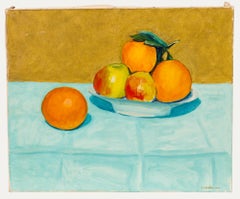 Georges Eugene Delhomme (1904-1989) - Huile du milieu du 20e siècle, Oranges et pommes