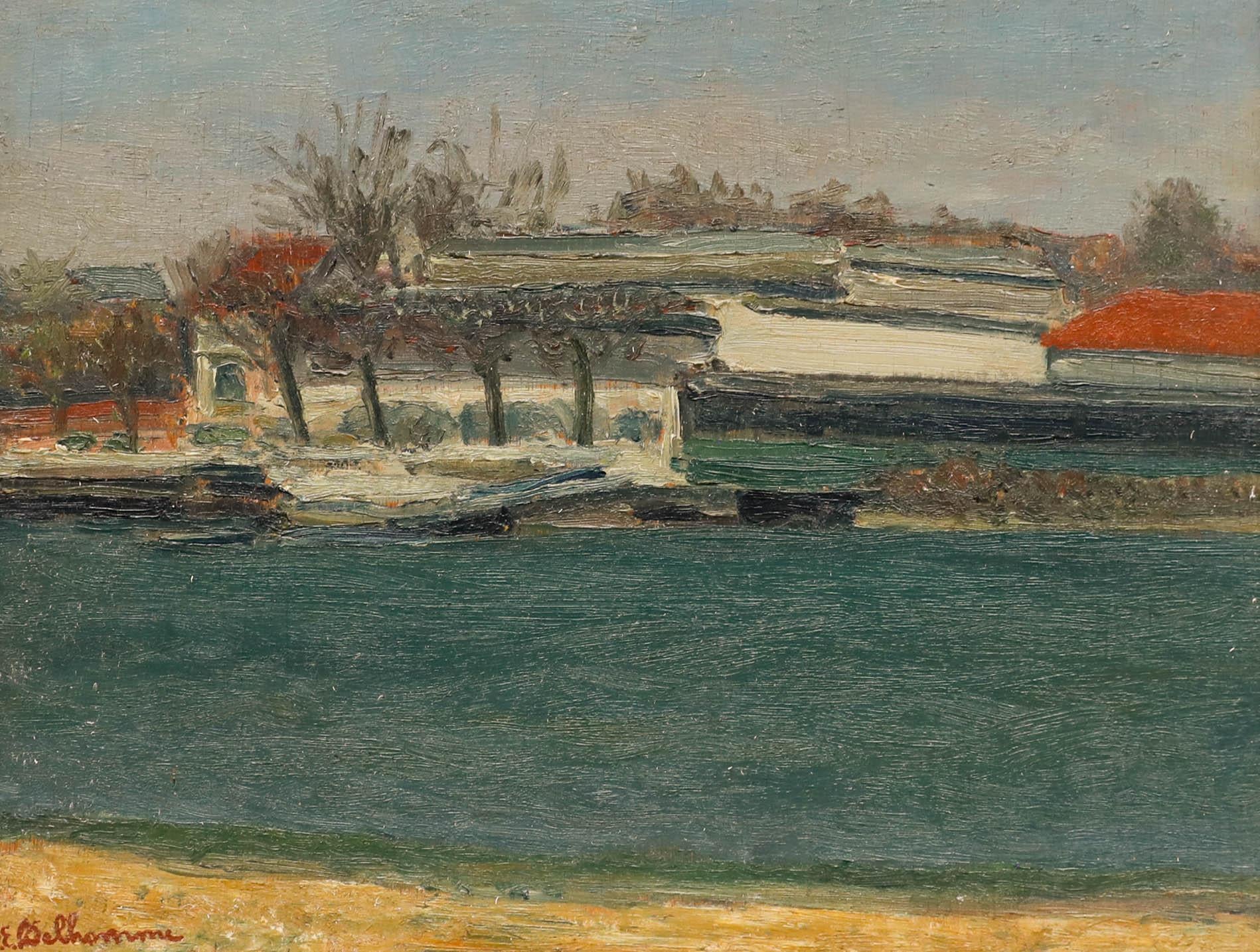 Georges Eugene Delhomme (1904-1989) - Mitte 20. Jahrhundert Öl, Frühlingslandschaft – Painting von Unknown