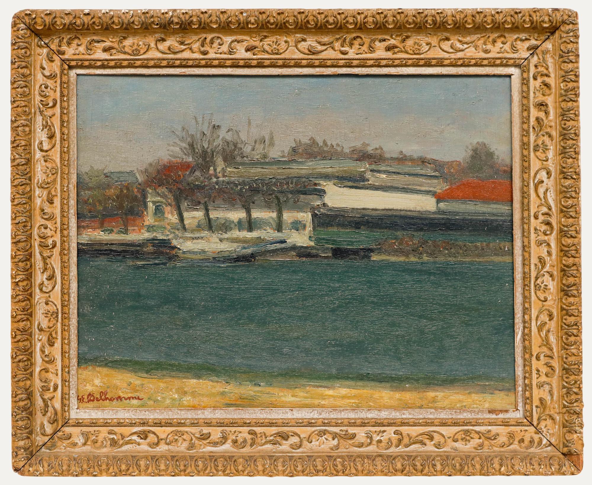 Georges Eugene Delhomme (1904-1989) - Mitte 20. Jahrhundert Öl, Frühlingslandschaft