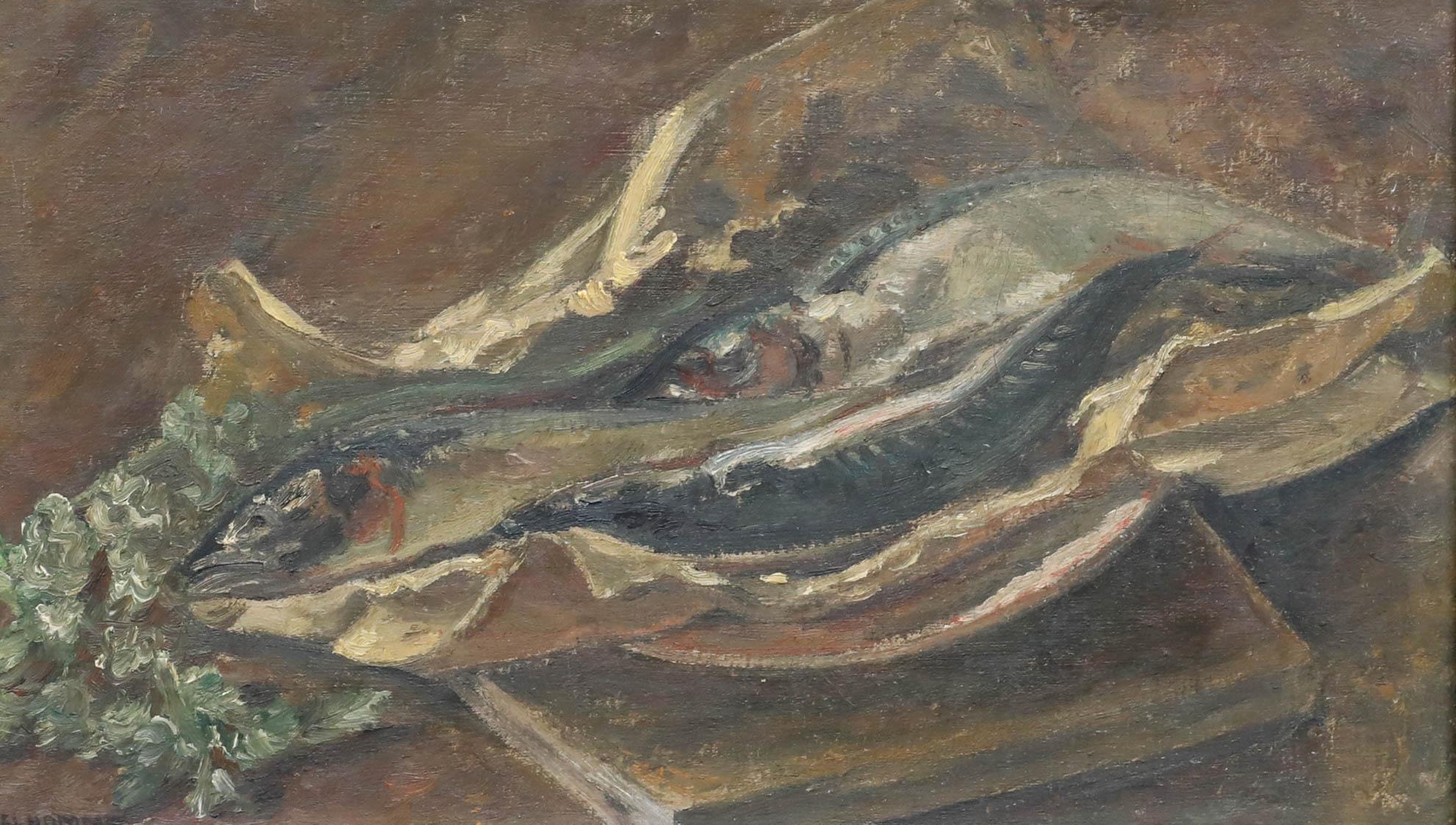 Georges Eugene Delhomme (1904-1989) - Olio della metà del XX secolo, Studio della cattura - Painting di Unknown