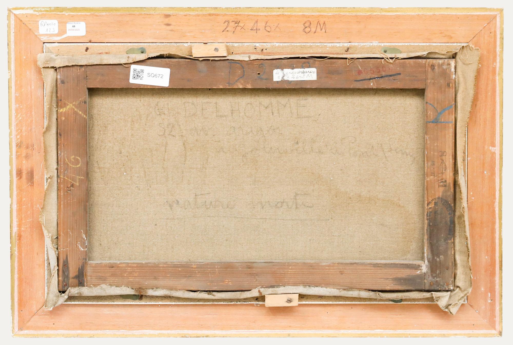 Georges Eugene Delhomme (1904-1989) - Olio della metà del XX secolo, Studio della cattura - Still-Life Painting Marrone di Unknown