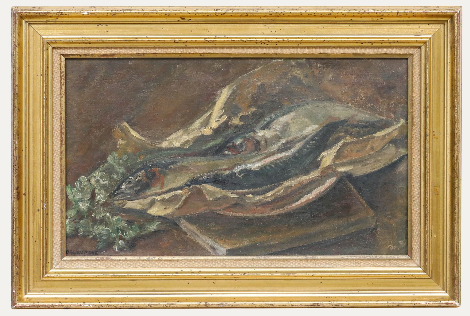 Still-Life Painting di Unknown - Georges Eugene Delhomme (1904-1989) - Olio della metà del XX secolo, Studio della cattura