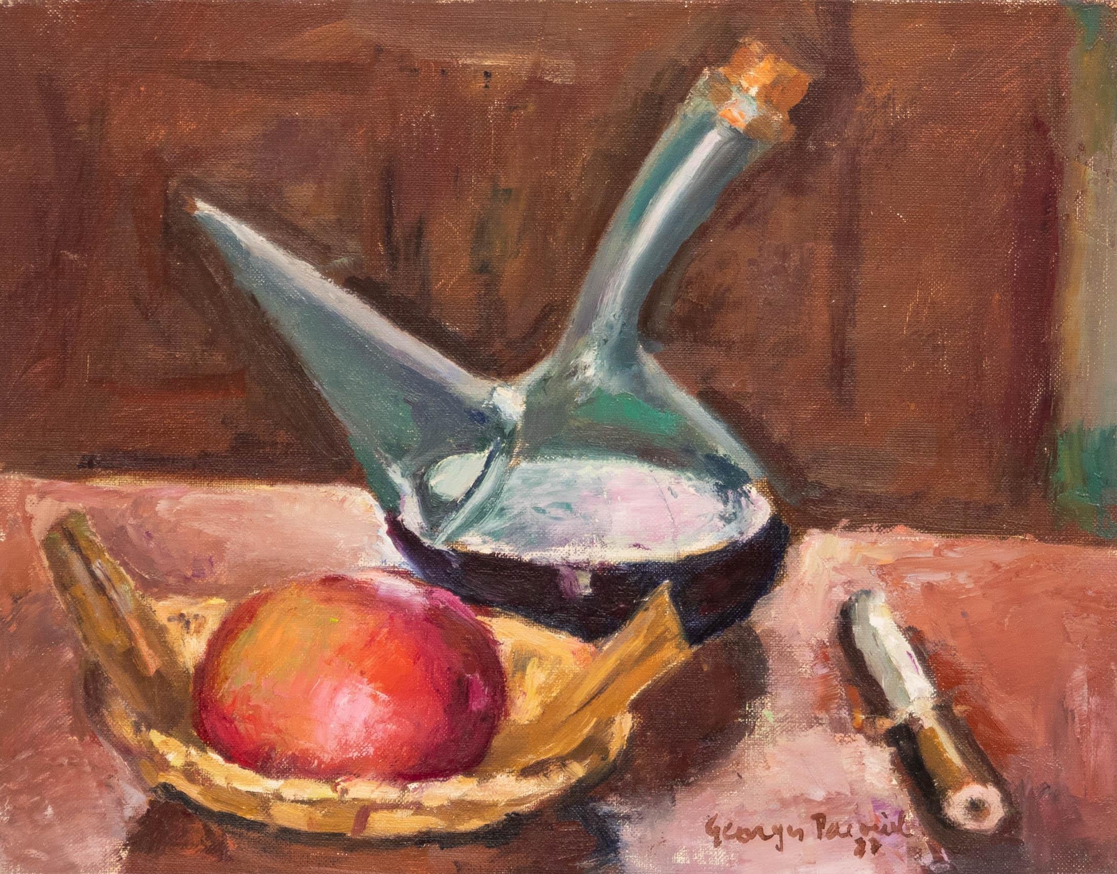 Georges Pacouil (1903-1996) - 1947 Oil, Porron avec Pomme - Painting by Unknown