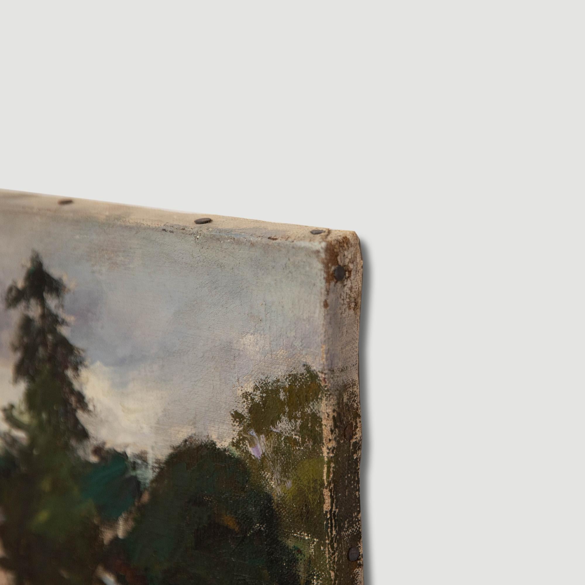 Georges Pacouil (1903-1996) - 1949 Oil, Château de Trèves-Cunault For Sale 1