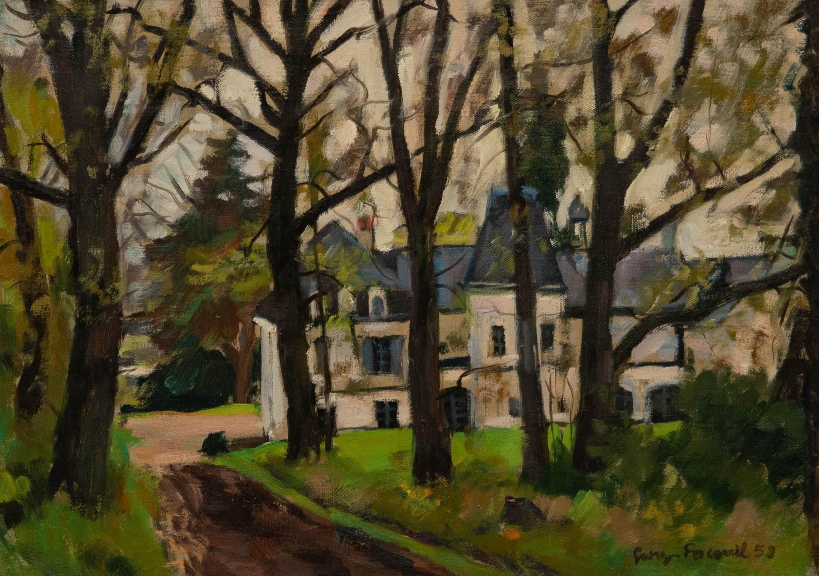 Georges Pacouil (1903-1996) - 1959 Oil, The Country House - Painting by Unknown