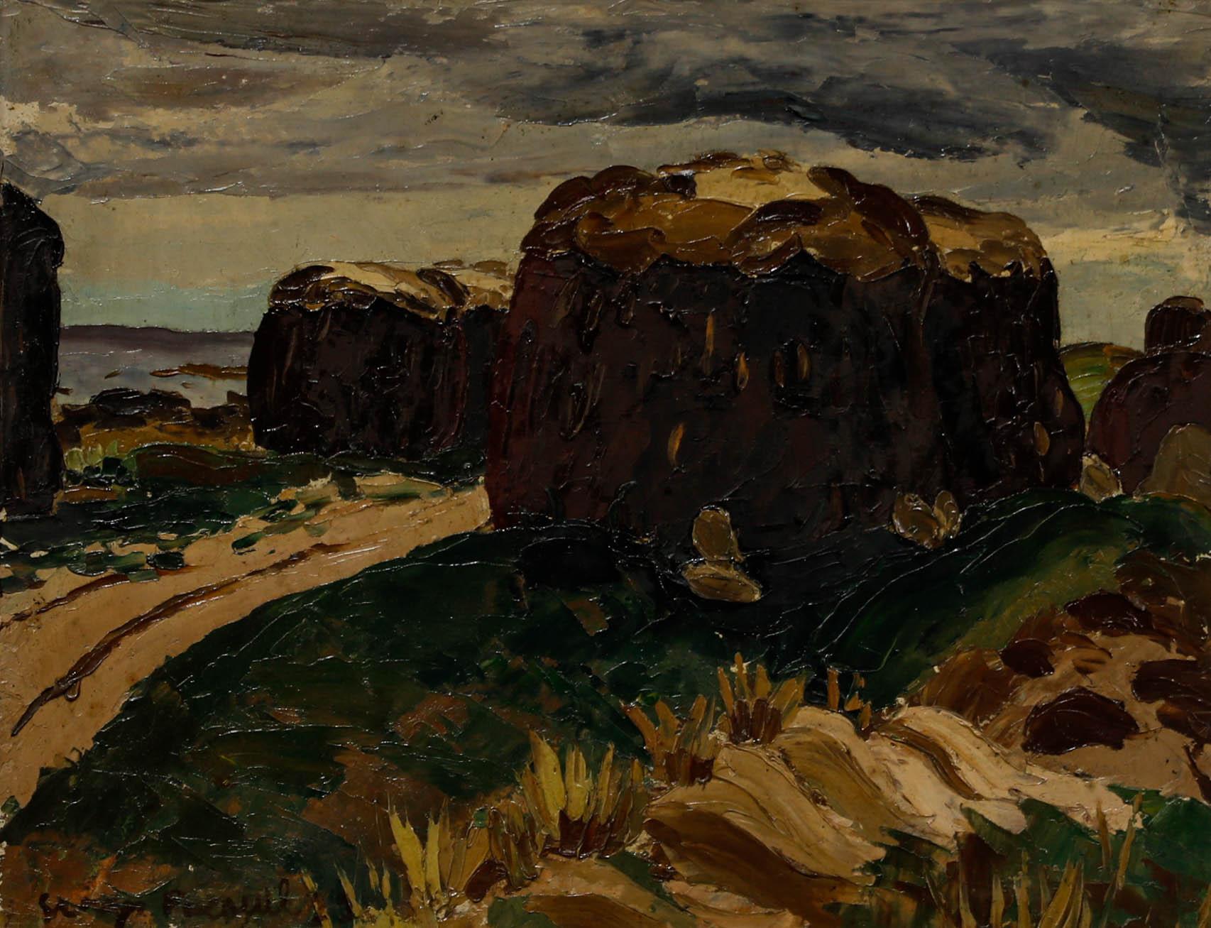 Georges Pacouil (1903-1996) - 20e siècle - Huile, guirlandes d'algues - Painting de Unknown
