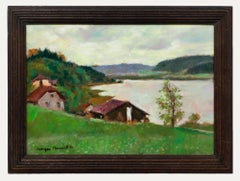 Georges Pacouil (1903-1996) - Framed 20th Century Oil, Lakeside Cabin
